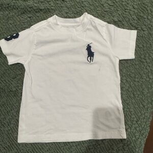 Polo by Ralph Lauren Kids White Tee with Navy Logo